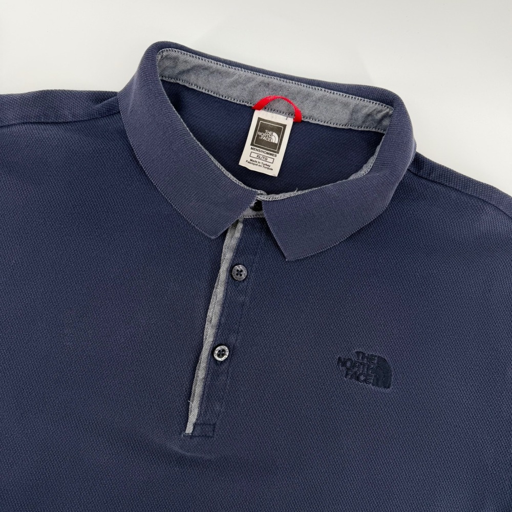 The North Face Polo Shirt Mens XL Navy Blue Short Sleeve Embroidered Logo Cotton